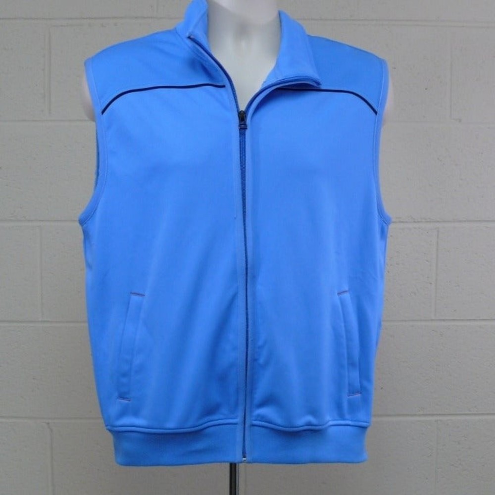 CBUK Cutter & Buck athletic blue vest full zip mens size med